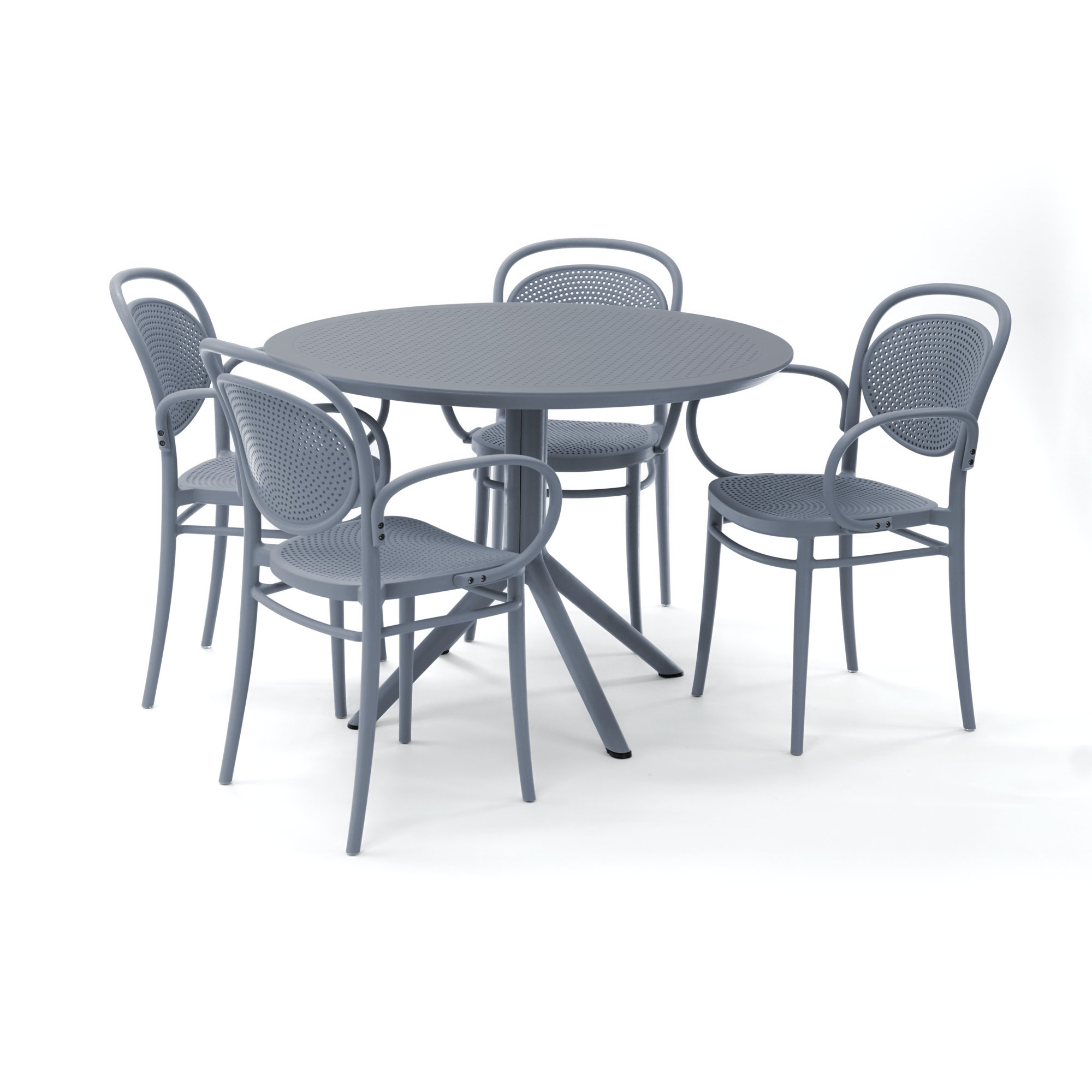 Farrah Marcel Armchair 5 Person Dining Set, Gray