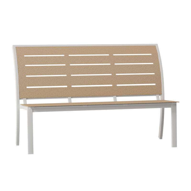 Banc de parc empilable aluminium Bazza, Neige texturée, Désert P60