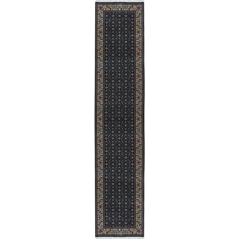 Hand Woven Wool Oriental Area Rug, Green/Ivory