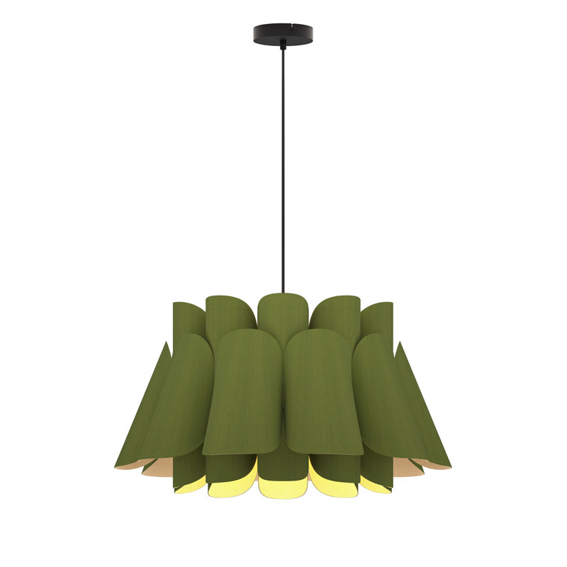 Luminaire suspendu noir 1 lumière Federica, Vert