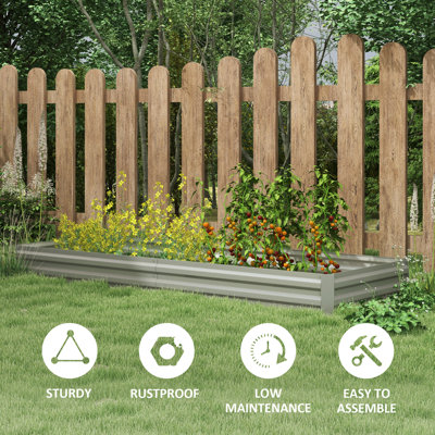 Evelin Metal Rectangular Raised Garden Bed
