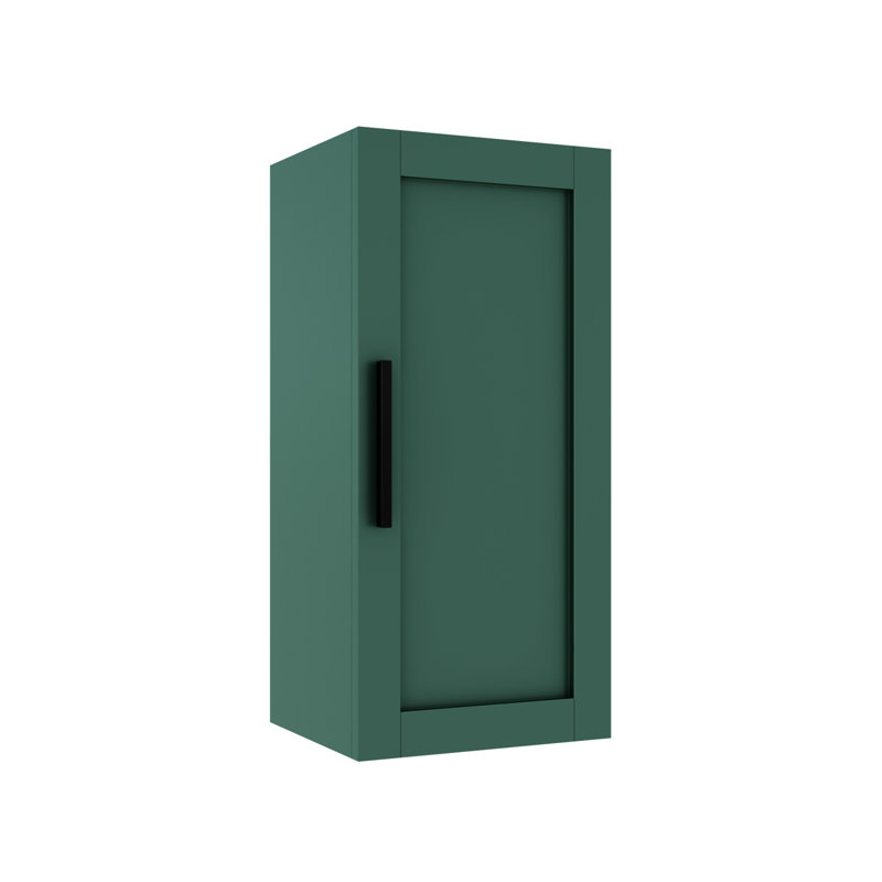 Armoire murale de meuble-lavabo flottant mural avec porte et tablette, Vert
