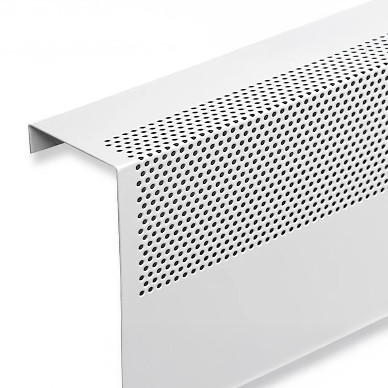 Baseboarders Basic Rust-Resistant Galvanized Steel Easy Slip-On Baseboard Heater Cover ONLY – White | Endcaps Sold Separately