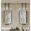 Black Rectangular Ceiling Suspended 1 Side Led Mirror-123223393
