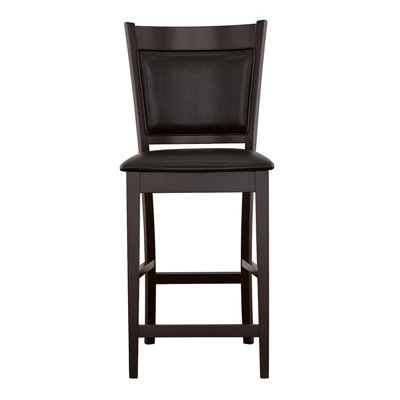 Tabourets noirs et espresso rembourrés à hauteur de comptoir (ensemble de 2)