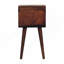 Mini table de chevet courbée ouverte en bois massif miel et caramel