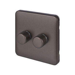 Lisse Screwless 2 Gang 2 Way Wall Mounted Dimmer
