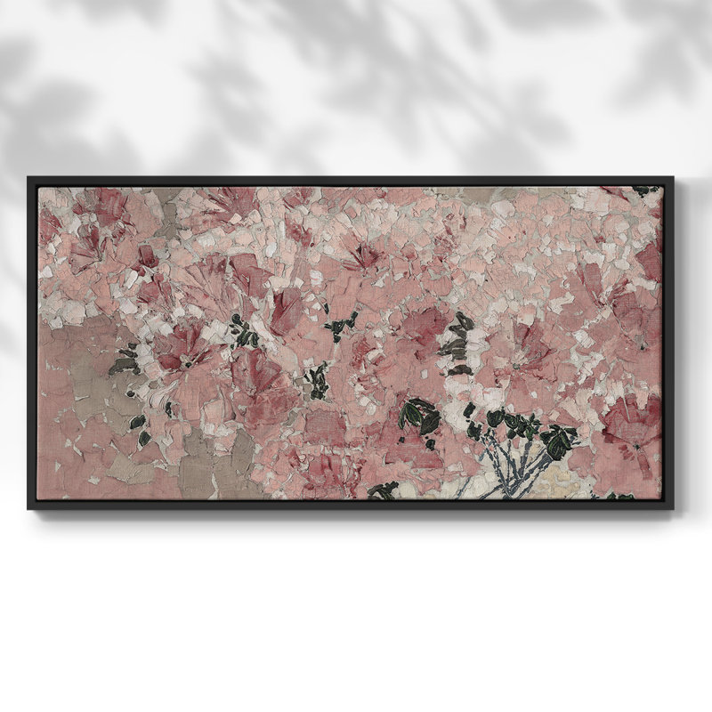 Botanical Series-CECXCVI- Toile tendue avec châssis encadré - Prêt à être accroché, Noir, H 17 po x l 33 po