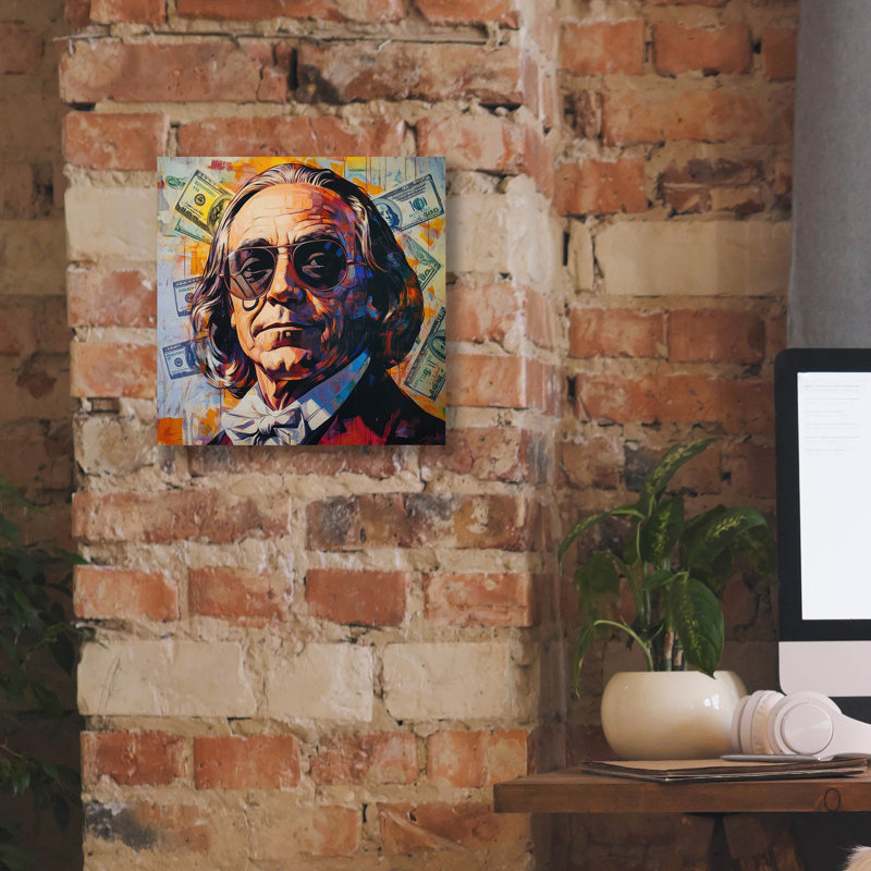 «Cool Benjamin» par Rich Monet, art mural sur toile, H 12 po x l 12 po x P 0,75 po