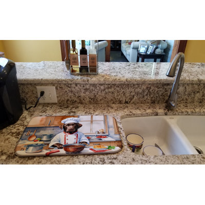 Chocolate Labrador Retriever The Chef Dish Drying Mat