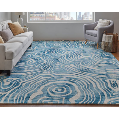 Marengo moderne abstrait, bleu / ivoire
