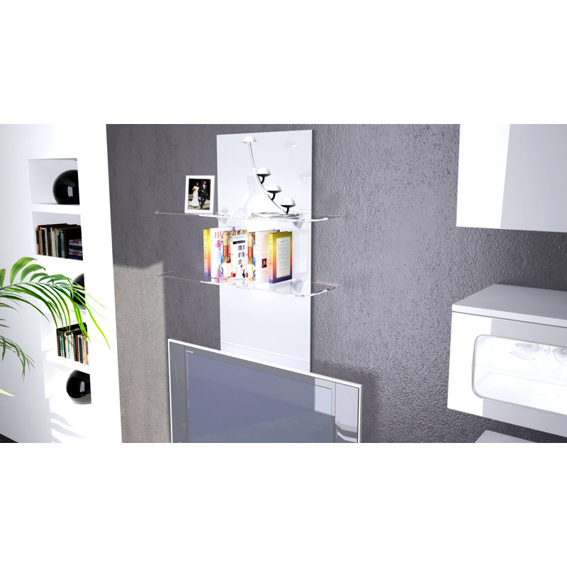 Mccrea 2 Piece Floating Shelf, White (glossy), No