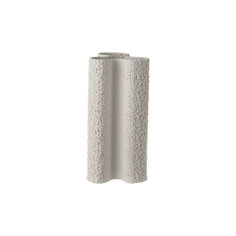 Ceramic 3D Printed Vase White Dia 7"