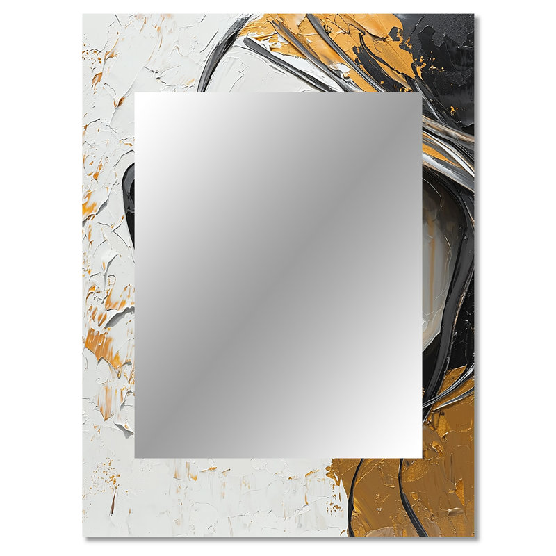 Black And Gold Fashion Woman Glamazon II - Fashion Woman Decorative Wall Mirror, Glam Mirror, Printed Metal Art, 40" x 30"