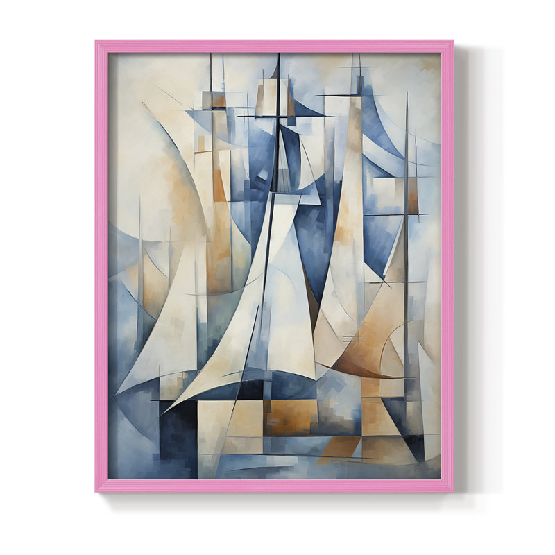 NAUTICAL Series CDIX, reproduction encadrée - bois massif, H 30 po x l 24 po, Rose