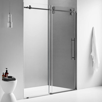 Cabine de douche à ouverture rectangulaire sans cadre l 52 po x P 48 po x H 74 po