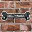Aadm Cast Iron Doggy Walks Wall Sign with Hooks | Functional Decorative Metal Storage for Leads, Keys or Accessories