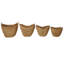 4 Piece Brown Seagrass Handmade Woven Storage Basket with Metal Handles Set