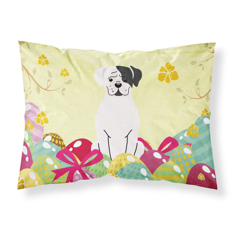Taie d’oreiller œufs de pâques, Boxer blanc