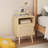 Rattan Nightstand With Door And Open Shelf For Bedroom, Dorm And Small Spaces
