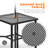 Outdoor 3pcs Metal Swivel Bar Set With Umbrella Hole And Padded Cushions 