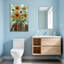 Plantes et fleurs, livres, tournesols, motif d'art en verre coloré-20605394
