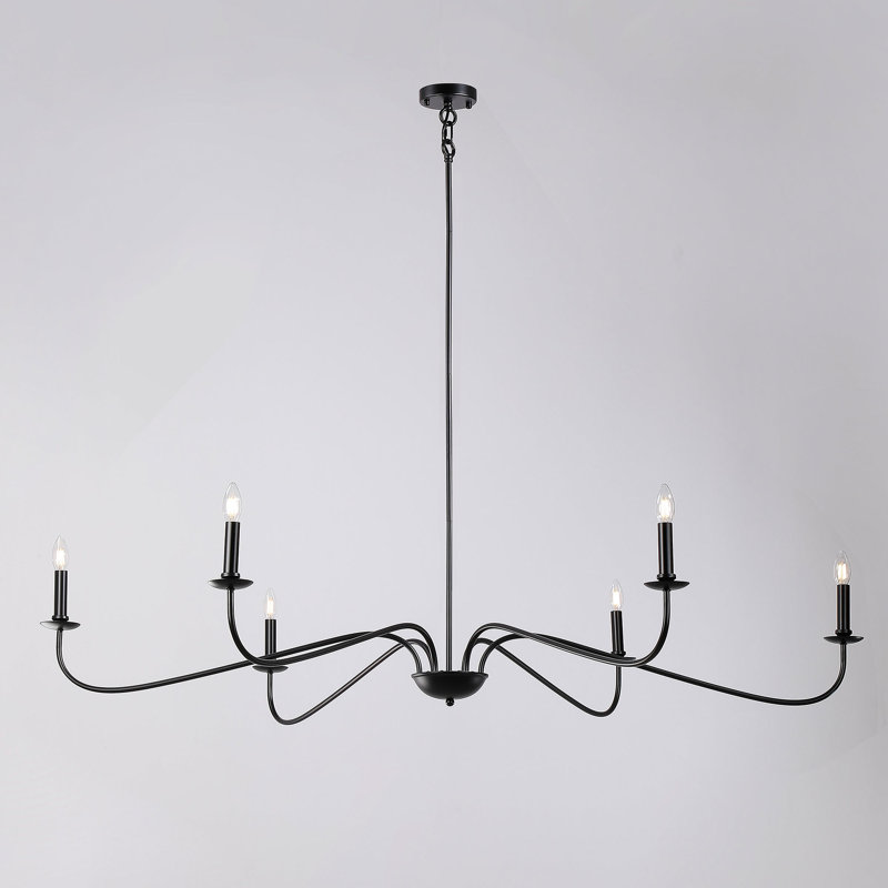 Lustre élégant 6 lumières Lucca, Noir