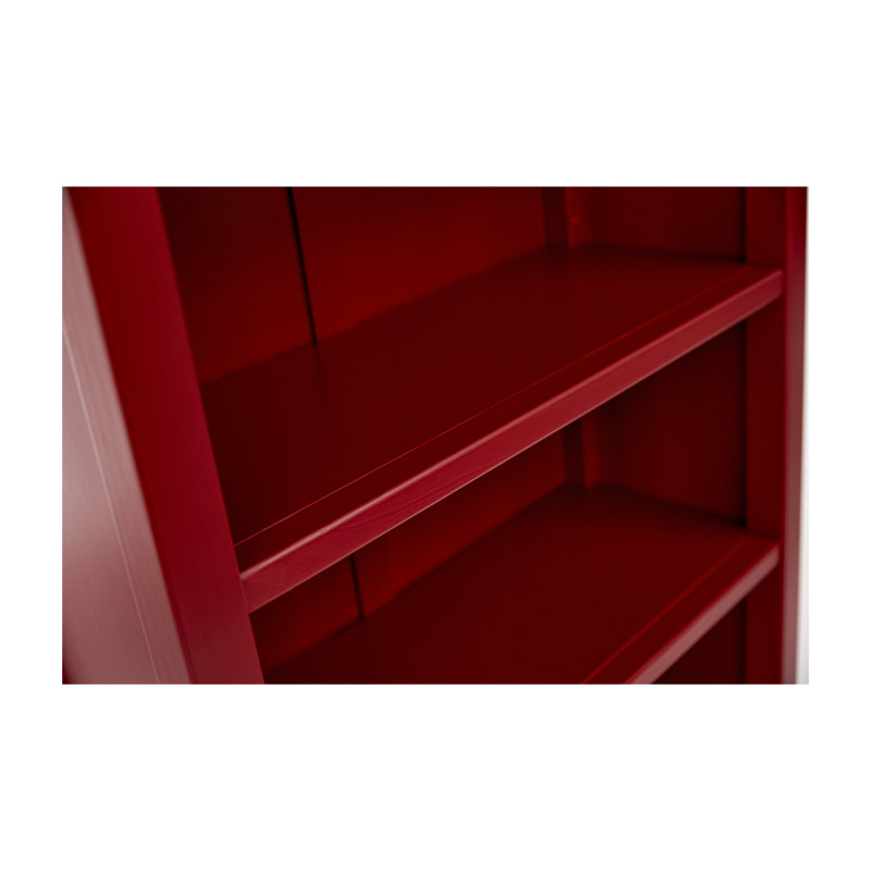 Bookcase, (4 Shelves) 50" H x 27" W x 12" D, Red