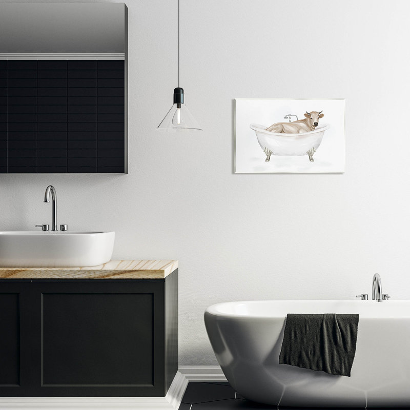 «Farm Farm Bathing Tub Animal» par Ziwei Li, L 19 po x H 13 po, Unframed
