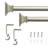 5/8" Flat Square Adjustable Single Curtain Rod Silver/Dark Grey/ Matte Black-156353783-253108707