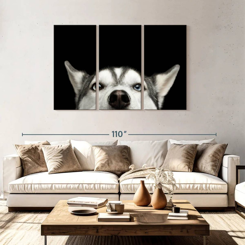 Brampt Peeking Siberian Husky, 48" H x 74" W