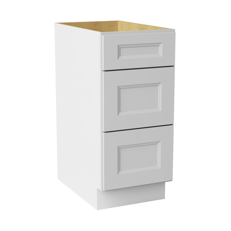 Armoire de salle de bain en bois massif prête à assembler, Blanc Newport, 15"