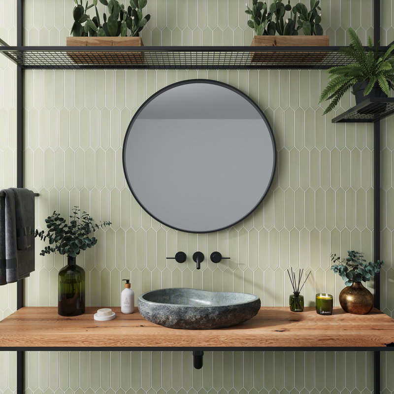 Piquet 2'' W x 10'' L Ceramic Singular Tile, Moss Green