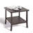 19" Square Brown Metal Outdoor Side Table, 2-Tier All-Weather Patio End Table-1132170150