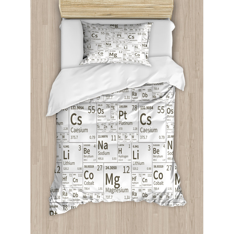 Periodic Table Modern & Contemporary Polyester Duvet Cover, Twin