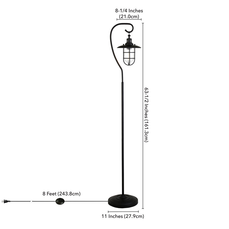 Bay 63.5'' Arched Floor Lamp, Blackened Bronze
