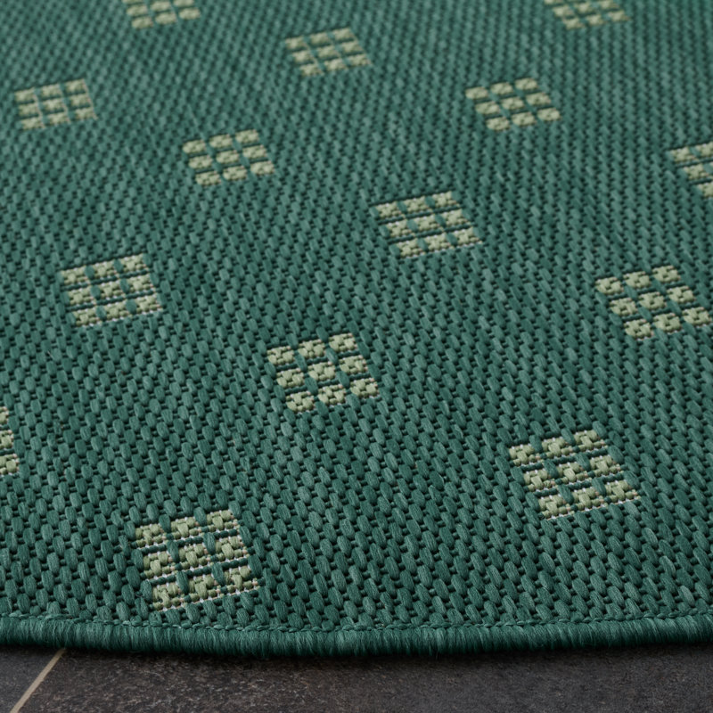 Terrace 806 Geometric Indoor/Outdoor Rug, Round 6'7"
