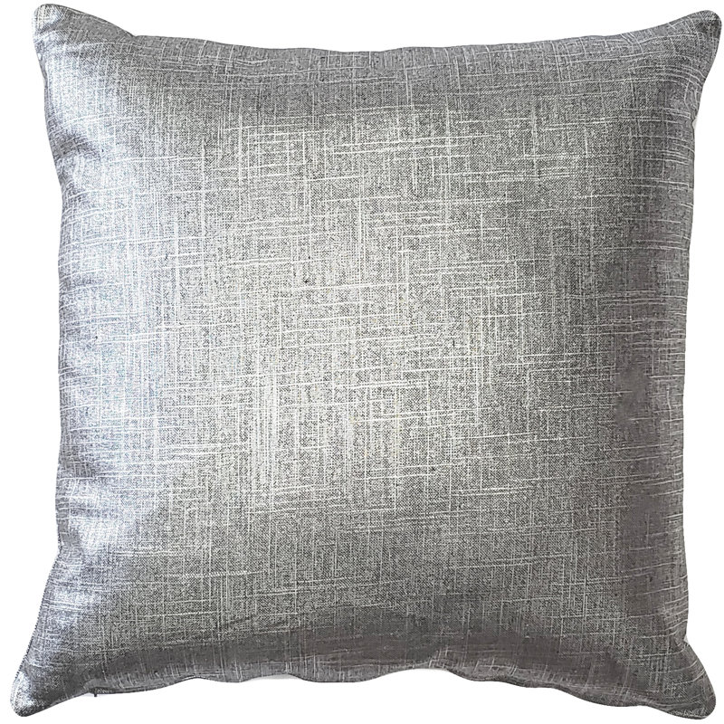 Coussin décoratif en lin Tuscany, H 20 po x l 20 po x P 6 po, Platine métallique