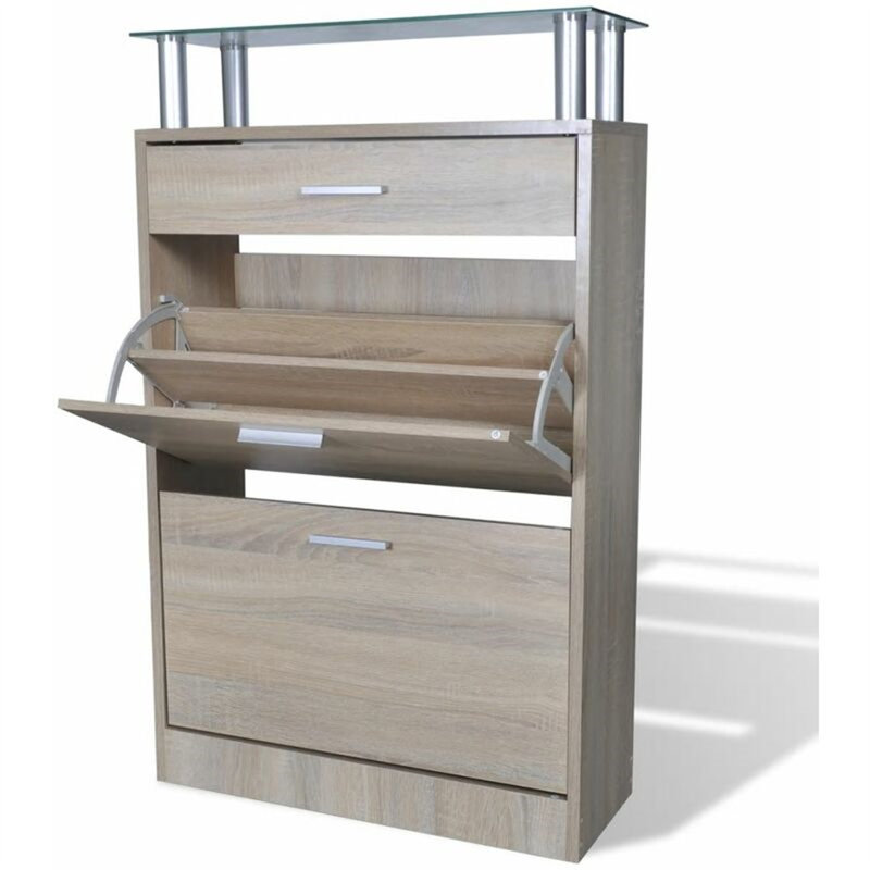Flip Down Shoe Storage, Brown