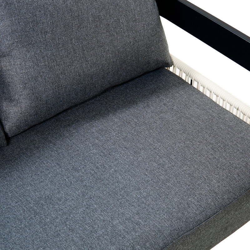 Ensemble de canapé d'extérieur en fer multi-personnes avec table, décoration en rotin, imperméable, antirouille, adapté au jardin, à la pelouse