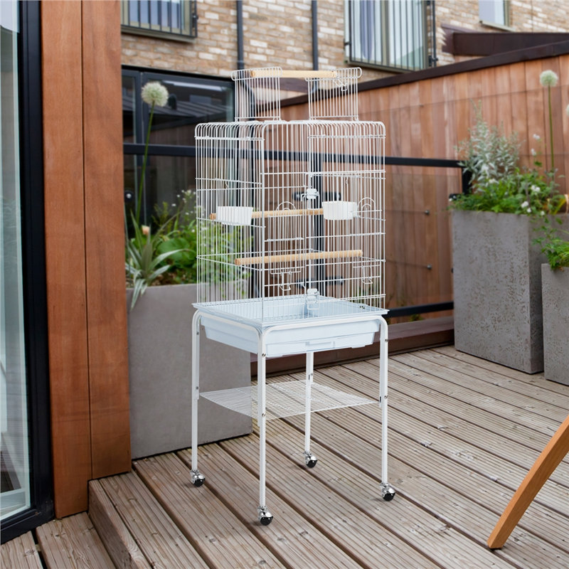 Cage à oiseaux avec roues 53,5 po Gabbert, Blanc