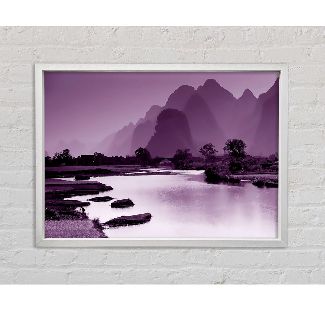 Mauve Mountain Lake - Einzelner Bilderrahmen Kunstdrucke auf Leinwand