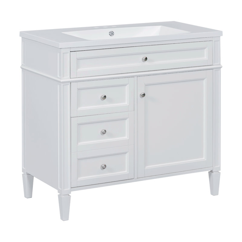 Tacory 36'' Single Bathroom Vanity with Top, White