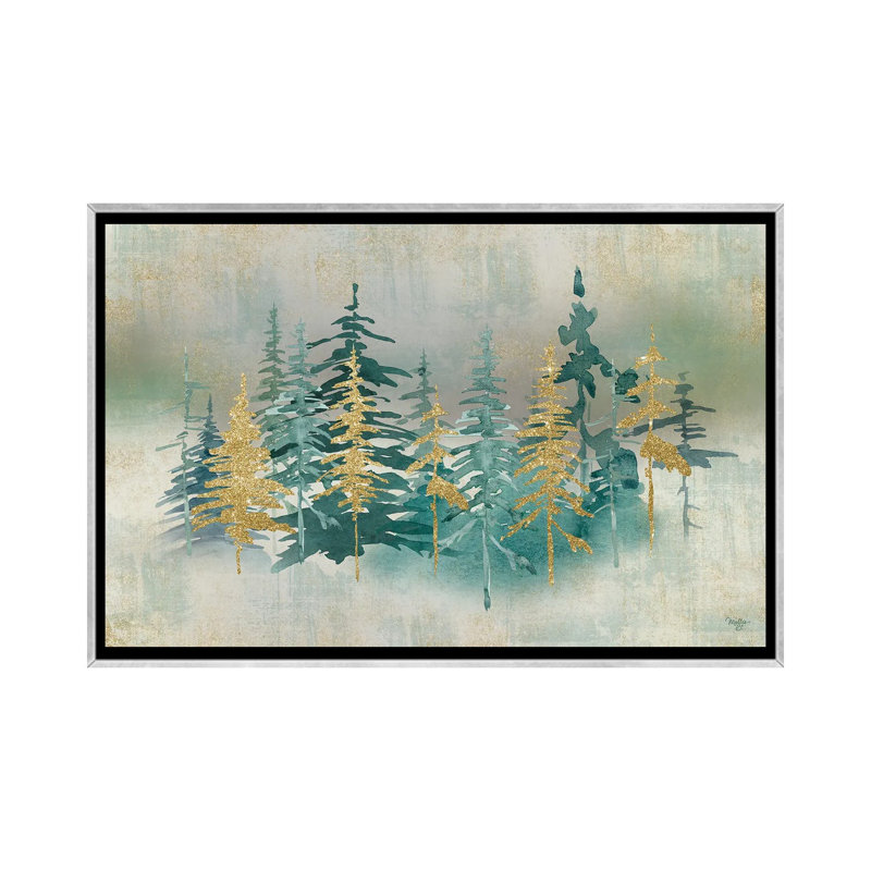 «Shimmering Forest», reproduction d'art sur toile encadrée, Argent argent, H 18 po x l 26 po