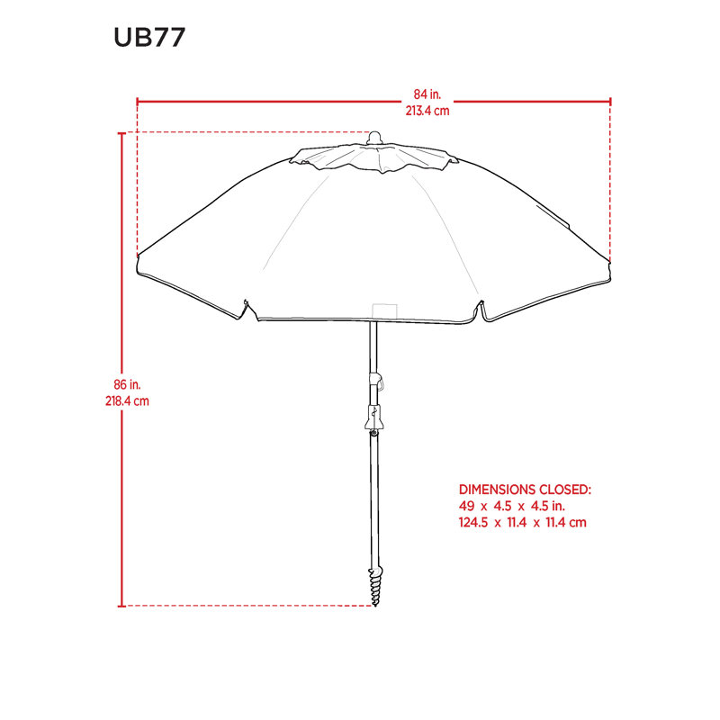 Rio Blue 7 ft Beach Umbrella with Sand Anchor