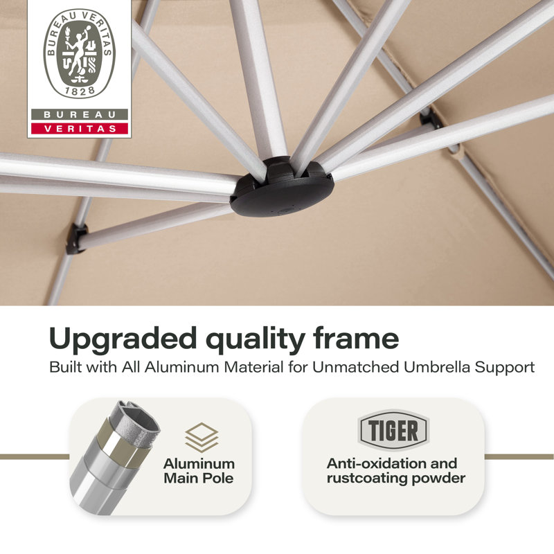 Nevzeta 121'' Cantilever Umbrella, Khaki