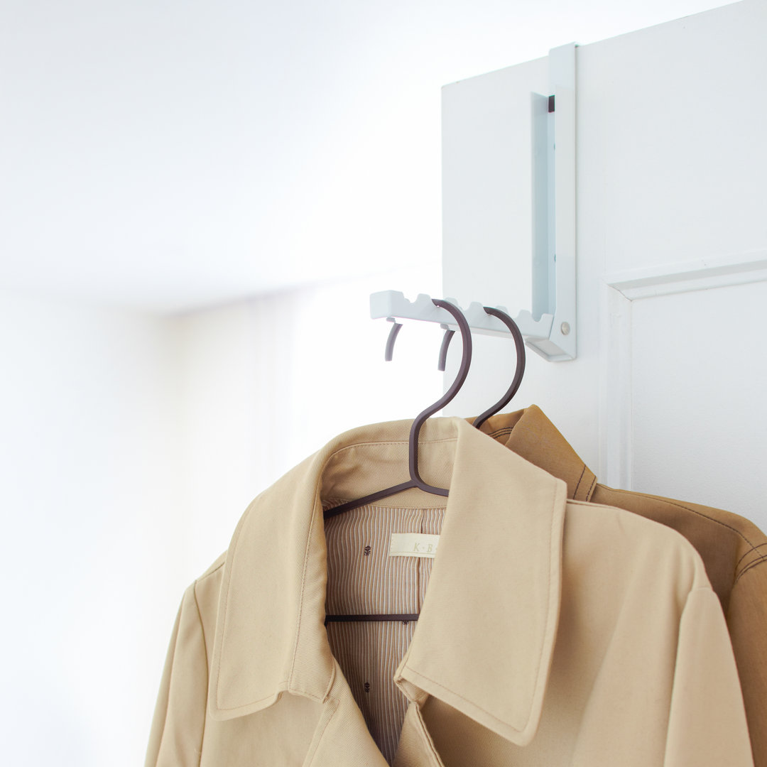 Yamazaki Home Over The Door Hooks - Folding Hanging Coat Rack, Steel, Over-the-Door Yamazaki Home