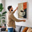 Coffee Figure Rising Mid-Century - Wrapped Canvas-280295132-280295109
