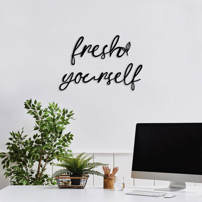 Modern Decorative Metal Wall Accessory, Black, 15.7 x 7.9 inches | 100% Metal Construction, Thickness: 0.06 inches | Lightweight Design (0.7 lbs) | Ideal for Home or Office Decor, Stylish and Durable