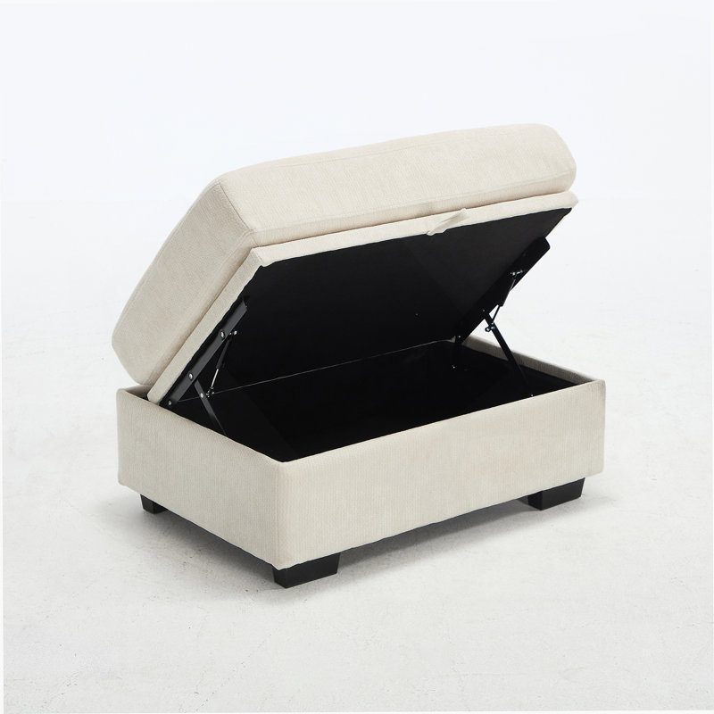 Modern L-Shaped Storage Sofa With USB Ports, Side Pockets, And Ottoman Bench For Spacious Comfort And Smart Organization.